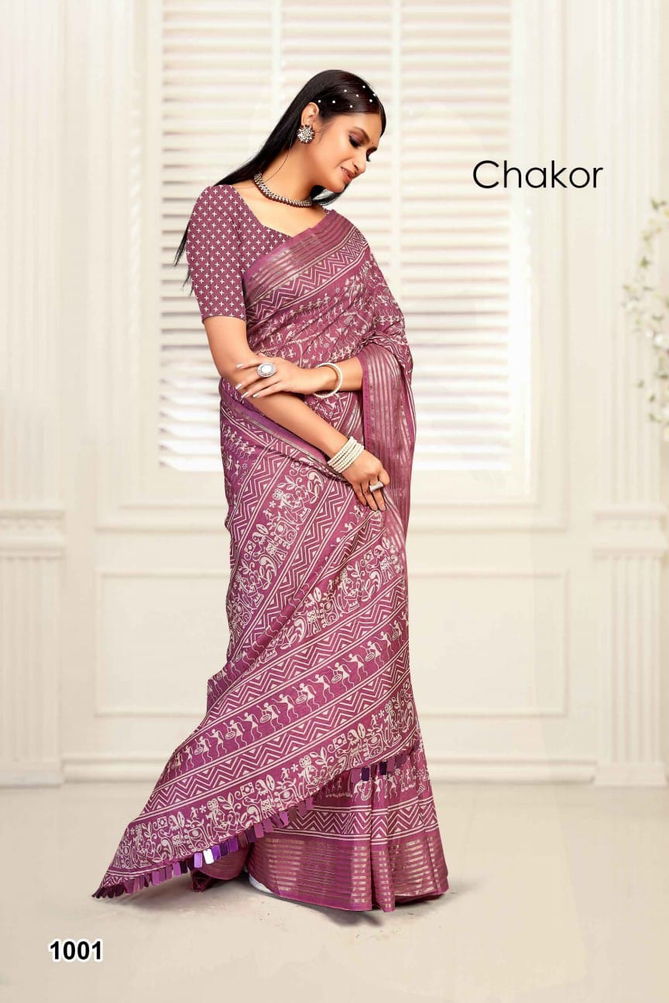 Chakor By Mahamani Creation Dolla Silk Satin Printed Sarees Suppliers In India